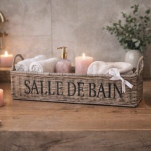 Rieten badkamermand Salle De Bain