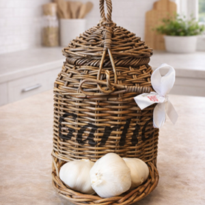 Rieten Knoflookmand