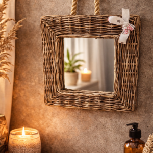 Rieten Spiegel Vierkant