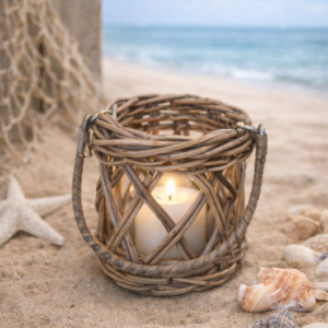 Rieten Windlichtje Mini