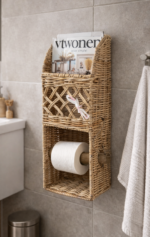 Toiletrolhouder riet met vak