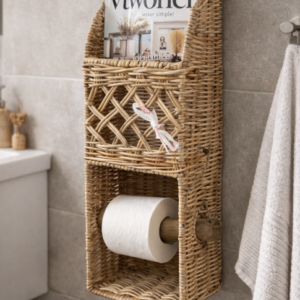 Toiletrolhouder riet met vak
