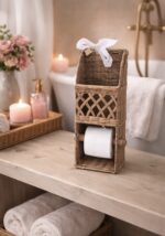 Toiletrolhouder riet met vak