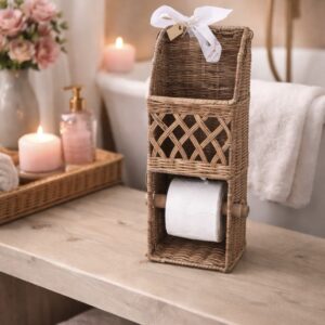 Toiletrolhouder riet met vak