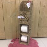 Toiletrolhouder 2 riet met vak