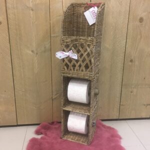 Toiletrolhouder 2 riet met vak