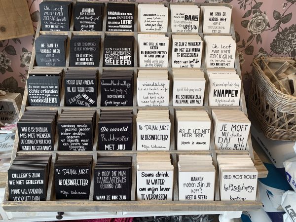 Houten onderzetters met tekst - Afbeelding 22