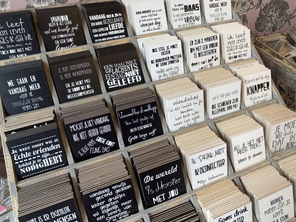 Houten onderzetters met tekst - Afbeelding 17