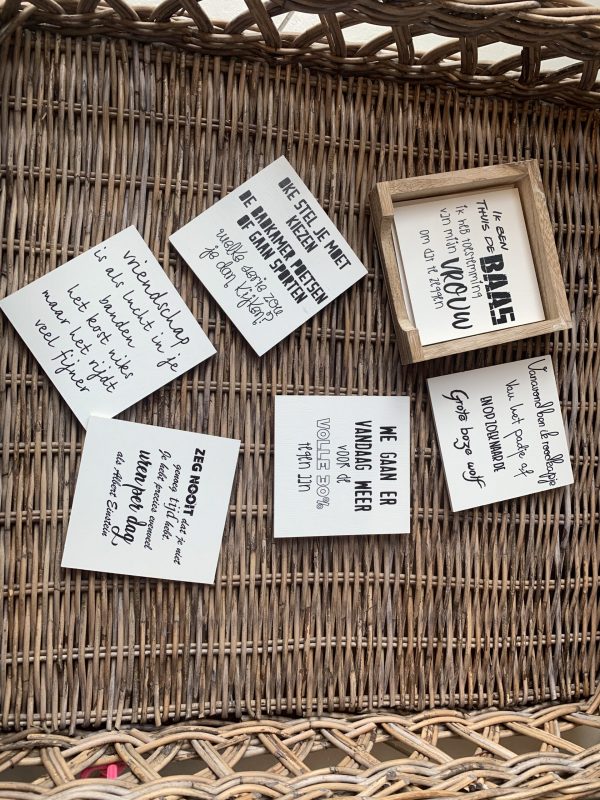 Houten onderzetters met tekst - Afbeelding 14