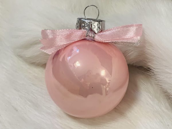 Kerstbal roze tekst wit - Afbeelding 2