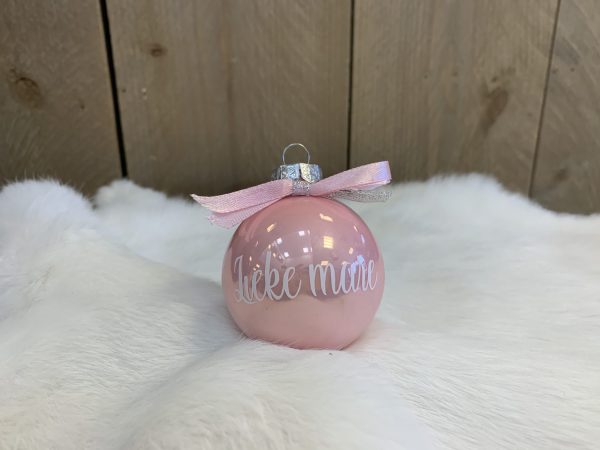 Kerstbal roze tekst wit - Afbeelding 9