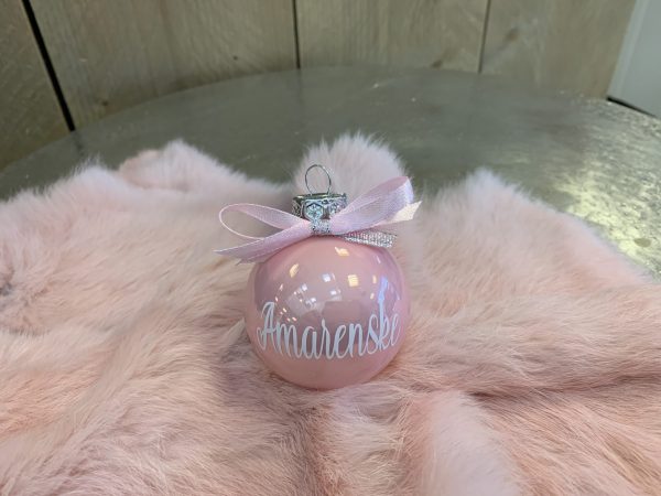 Kerstbal roze tekst wit - Afbeelding 7