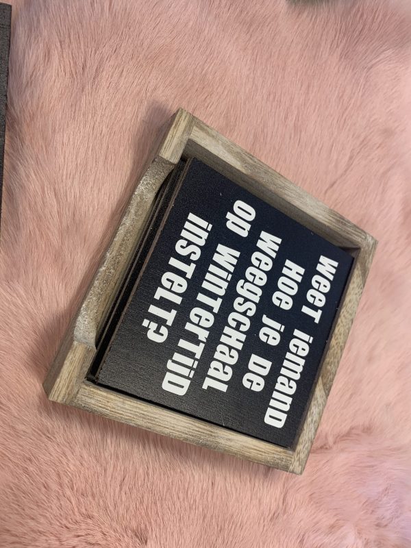 Houten onderzetters met tekst - Afbeelding 29
