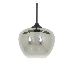Hanglamp mayson 23cm Hanglamp mayson  23cm  mat zwart met prachtig glas smoke!