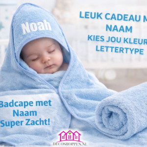 Badcape Blauw met naam