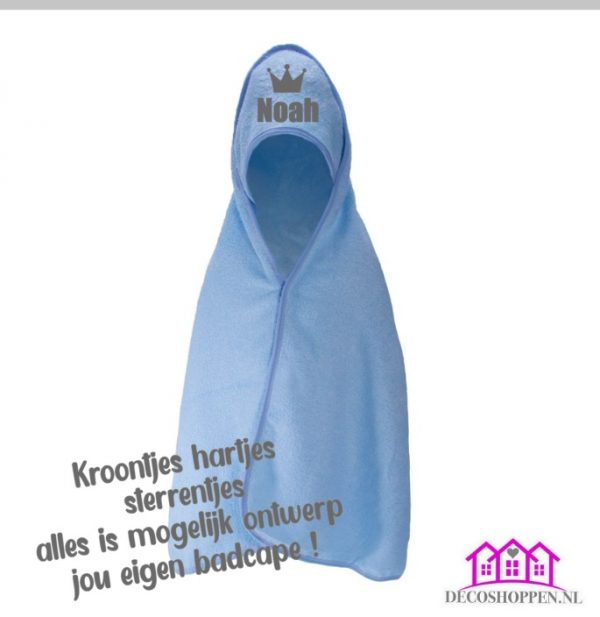 Badcape Blauw met naam - Afbeelding 5
