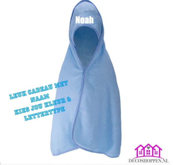 Badcape Blauw met naam - Afbeelding 7