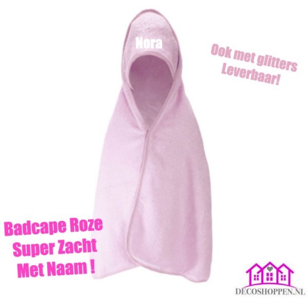Badcape Grijs met naam - Afbeelding 4