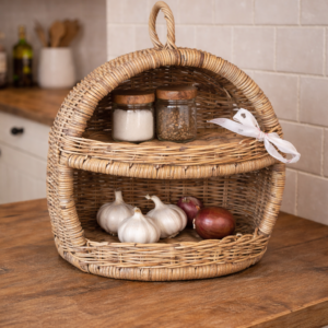 Opbergmand 2-Laags – Riet