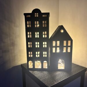 Decoratie huisje Bruin 30cm