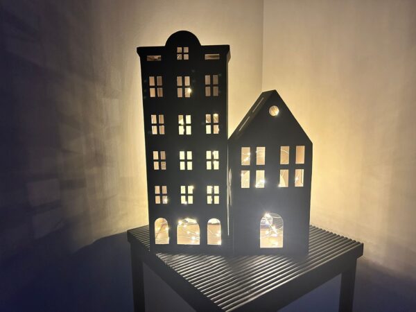 Decoratie huisje Bruin 30cm
