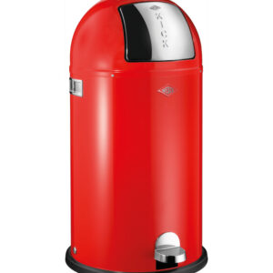 WESCO® Kickboy, rood De Kickboy pedaalafvalverzamelaar is een praktische keukenhulp met een afgerond design. Met zijn klassieke stijl past hij in elk keukeninterieur. Om persoonlijke designideeën toe te passen, is de afvalemmer verkrijgbaar in verschillende kleuren. Met zijn afvalvolume van 40 liter biedt hij genoeg ruimte voor huishoudelijk afval. Het voetpedaal maakt het eenvoudig om de klep te openen zonder je handen te gebruiken. Voor een duurzame en robuuste kwaliteit is de afvalemmer gemaakt met een romp van hoogwaardig plaatstaal en een klep van roestvrij staal. Het inzetstuk is gemaakt van stevig metaal. Dankzij de ronde vorm is de pedaalafvalverzamelaar gemakkelijk schoon te maken. — afvalvolume 40 liter — corpus van gepoedercoate stalen plaat — klep roestvrij staal — grepen kunststof verchroomd — emmer metaal — pedaal kunststof verchroomd — vloerring kunststof