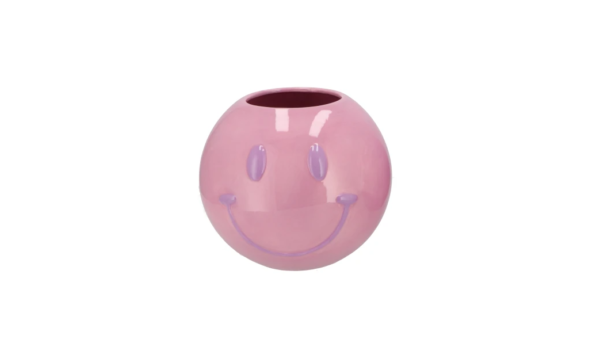 Smiley Vaas Licht roze