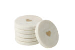 Set van 6 Onderzetters Marmer Wit 