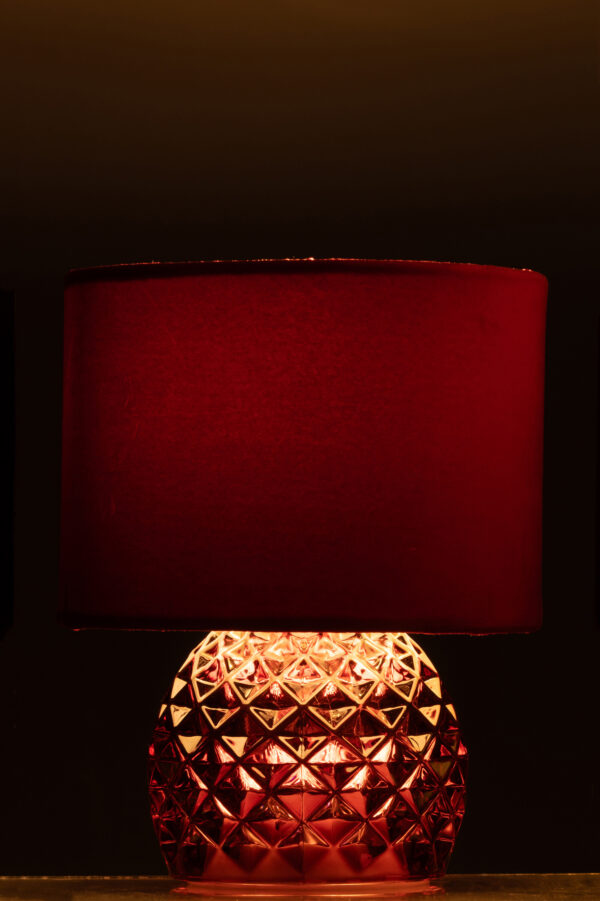 Tafellamp Glas LED Bordeauxrood - Afbeelding 4