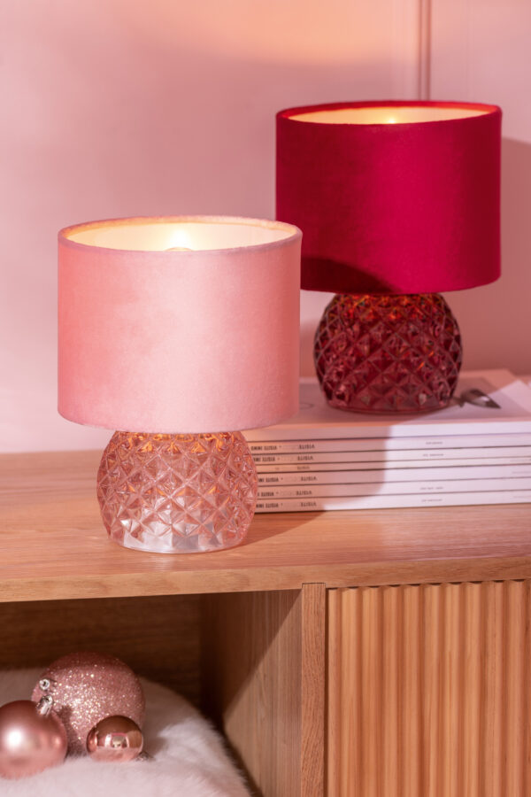 Tafellamp Glas LED Bordeauxrood - Afbeelding 6
