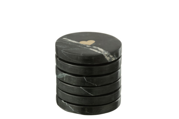 Onderzetters Marmer Zwart set 6 - Afbeelding 4