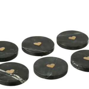 Onderzetters Marmer Zwart set 6