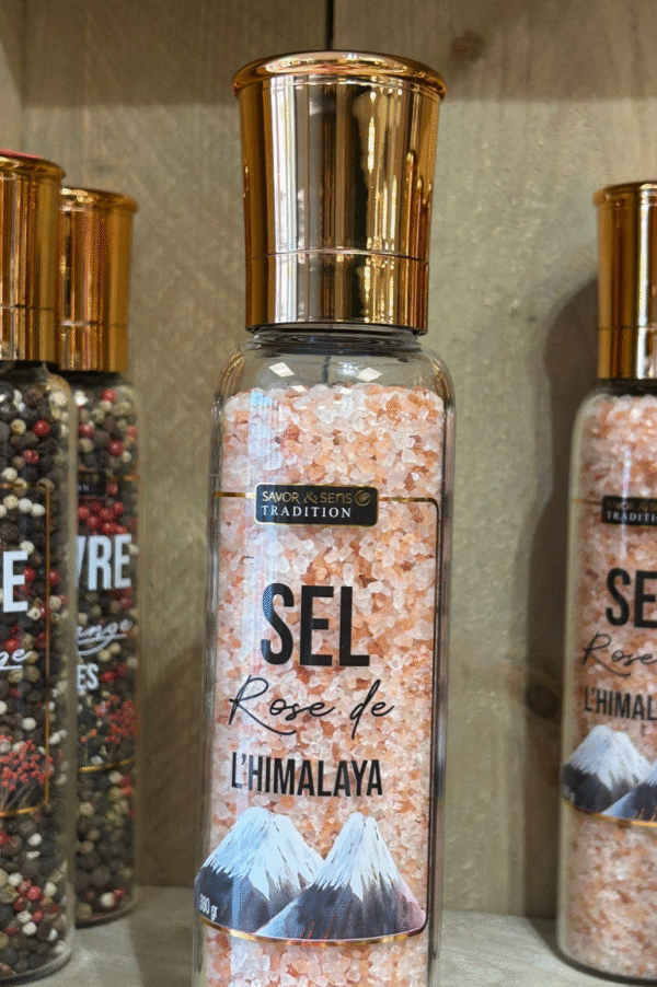 Savor & Sens – Roze Himalaya Zout – 350g – Luxe Molen Rosé Gouden Dop