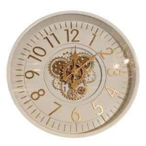 Stijlvolle Gear Clock Badia White Ø53 cm