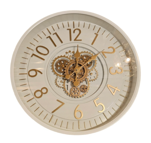 Stijlvolle Gear Clock Badia White Ø53 cm
