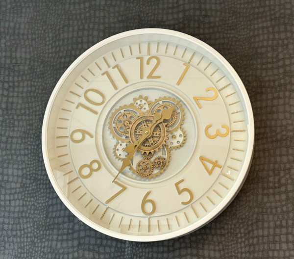 Stijlvolle Gear Clock Badia White Ø53 cm