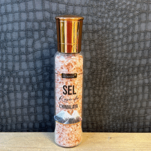 Savor & Sens Roze Himalaya Zout 350g in luxe molen met rosé gouden dop. 100% natuurlijk, rijk aan mineralen en puur genieten.