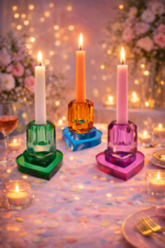 Kristallen Kaarsenhouder hart set 3