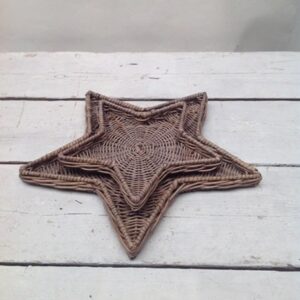 Rieten Ster Dienbladen Set van 2