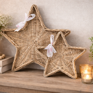 Rieten Ster Dienbladen Set van 2