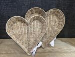Rieten Harten Dienbladen Set van 2