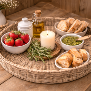 Rieten Rond Dienblad