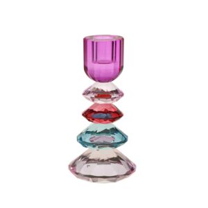 Glazen Kandelaar Multicolor  16 cm