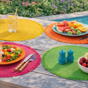 Placemat Rond Set van 4 Mix Kleuren