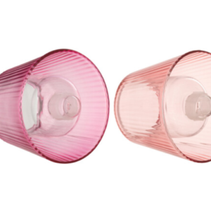 Theelicht Hoed Glas – Roze (Set van 2)