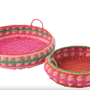 Rieten Dienblad Rond Set 2