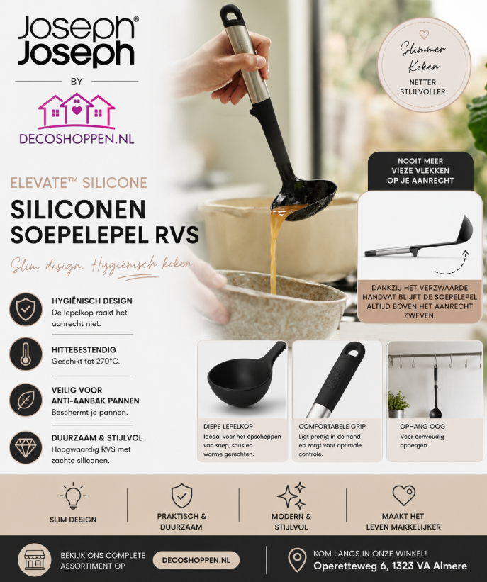 Joseph Joseph Elevate Siliconen soeplepel RVS