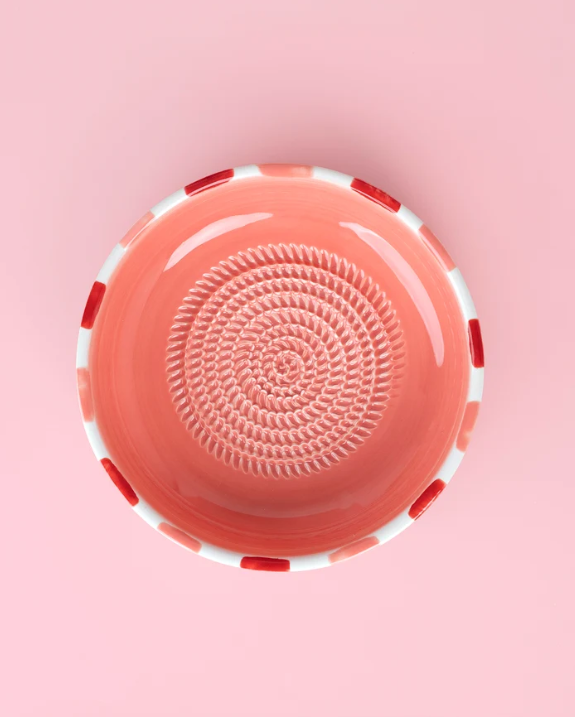 Raspschaaltje Rosa Rojo M roze rood Spaans keramiek voor knoflook en gember