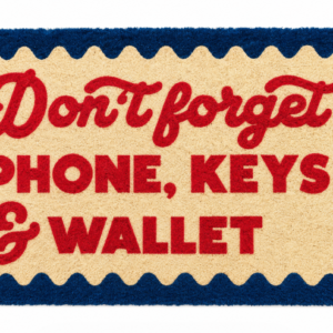 Deurmat Don't Forget – Phone, Keys & Wallet