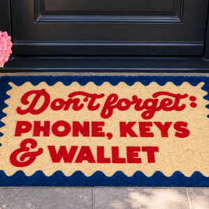 Deurmat Don't Forget – Phone, Keys & Wallet
